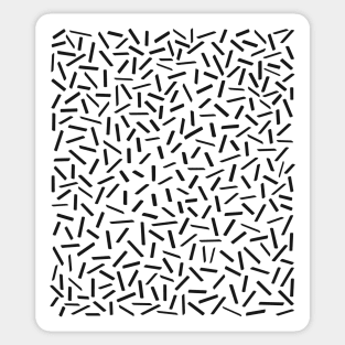 Black and White Line Dash Dots Sticker